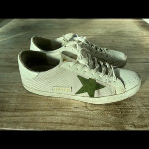 Golden Goose Mens super-star sneakers in leather with mesh insert